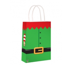 Elf Christmas Paper Bag with Handles (16 x 22 x 8cm)