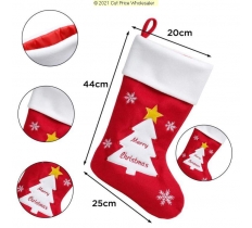 Deluxe Plush Red White Top Tree Stocking 40cm X 25cm