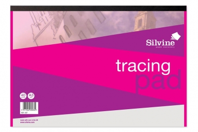 Silvine A3 Tracing Pad Quality Tracing Paper 40 Sheets