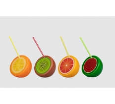Fruit Printed Tumbler With Straw 450ml