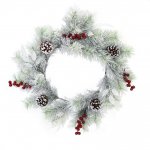 Snowy Pinecone Berry Wreath 55Cm