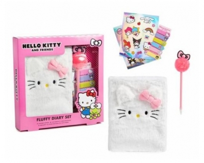 Hello Kitty Fluffy Diary Set