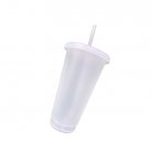 Frosted 700ml Drinking Cup With Straw Pack of 5