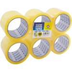 Stationary Tape Clear Flat 48mm x 66M 6 Pack