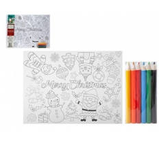 Colour Your Own Christmas Placemats With 6 Pencil