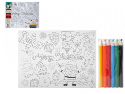 Colour Your Own Christmas Placemats With 6 Pencil