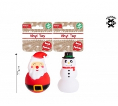 Christmas Squeaky Santa & Snowman Vinyl Dog Toy