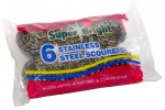 SUPERBRIGHT STAINLESS STEEL SCOURERS 6 PACK