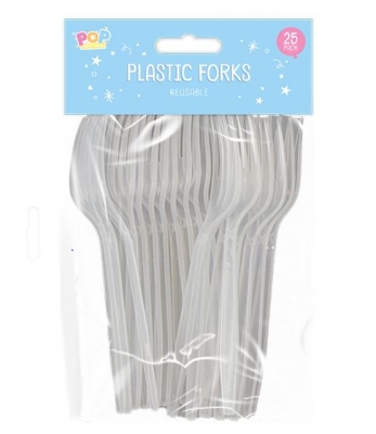 Reusable Plastic Forks 25pk