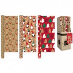 Christmas Kraft Festive Wrapping Paper 2m ( Assorted Designs )