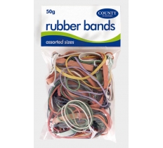 County Rubber Bands Coloured 50G