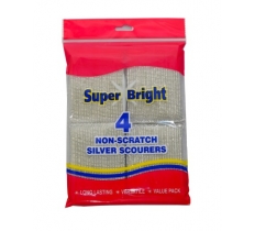 Superbright Non Scratch Silver Scourers 4 Pack