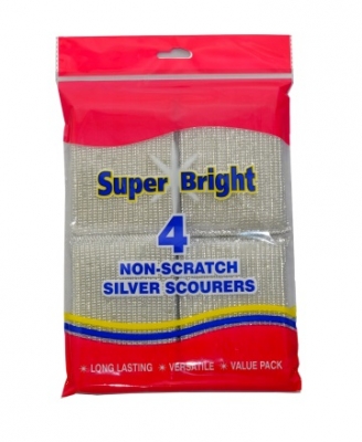 Superbright Non Scratch Silver Scourers 4 Pack