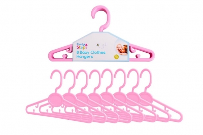 First Steps Pink Baby Clothes Hangers 22cm 8 Pack