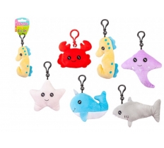 Plush 8cm Sea Life Animal With Clip ( Assorted Designs )