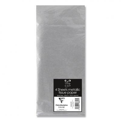 Mettalic Tissue Paper Silver 4 Pack