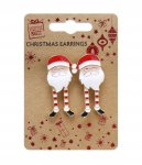 Metal Santa Dangly Earrings