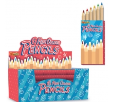 Half Size 6 Pack Colour Pencils 9cm X 36 ( 22p Each )