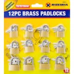 Brass Padlock Set 20, 25 and 30mm 12 Pack