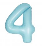 34" Unique Matte Blue Number 4 Foil Balloon