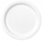 White Solid Round 9" Dinner Plates 8pc