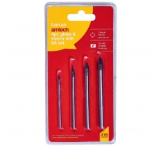 Amtech 4 Pack Glass & Mirror Drill Bit Set