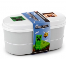 Minecraft Faces Stacked Bento Box Lunch Box with Cutlery