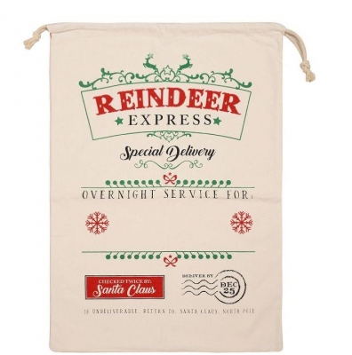 Reindeer Express Delivery Santa Sack 70cm X 50cm