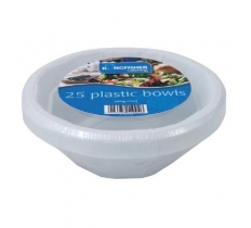 6" ( 15cm ) White Plastic Disposable Bowls 15 Pack