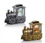 Christmas 16cm Train Water Spinner Santa - Snowman