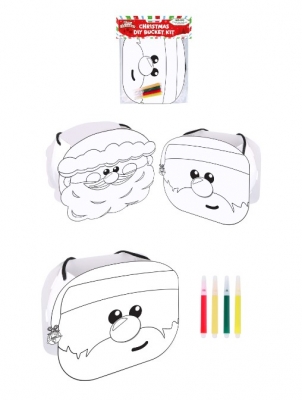 Christmas DIY Bucket Kit with 4 Colouring Pens