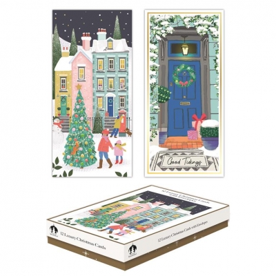 Christmas 12 cards Slim Boxed Contemporary Scene