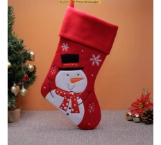 Deluxe Plush Red Snowman Stocking 40cm x 25cm