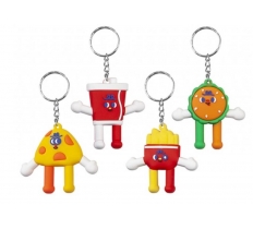 Fast Food Man 3d Pvc Keychain 4 Assorted