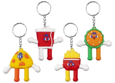 Fast Food Man 3d Pvc Keychain 4 Assorted