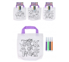 Bag Halloween Colour Your Own 21.9cm X 19.8cm With 4 Pens