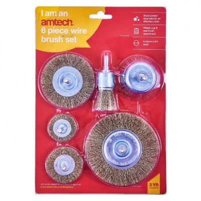 Amtech 6 Pack Wire Wheel Brush Set