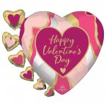 Super Shape Happy Valentines Day Abstract Marble Balloon