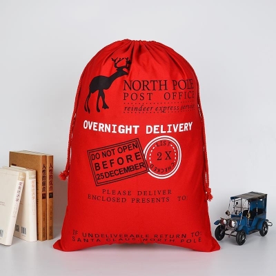 Red Overnight Delivery Santa Sack 70cm X 50cm