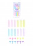 Pastel Party Candles with 12 Holders 6cm- 24pc