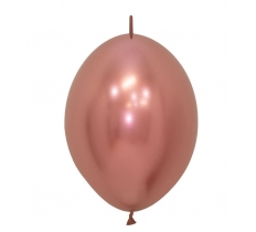 Reflex Rose Gold Link-O-Loon Latex Balloons 12" 50 Pack