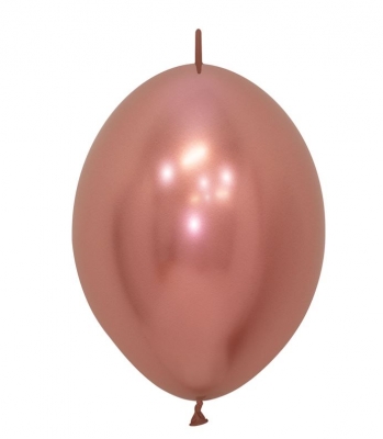 Reflex Rose Gold Link-O-Loon Latex Balloons 12" 50 Pack