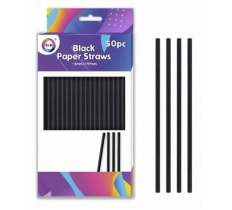 Black Paper Straws 50PC