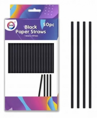 Black Paper Straws 50PC