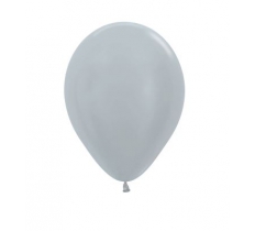 Satin Solid Silver 5" Latex Balloons 13cm - 100 Pack