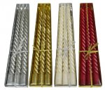 Spiral Candles Metallic 3pc