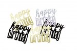 GLITZ Happy Birthday Black Foil Confetti 14g