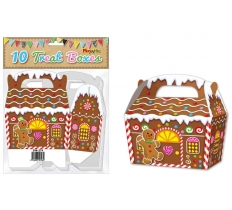 Christmas Gingerbread Gift / Treat Boxes ( 10 Pack )