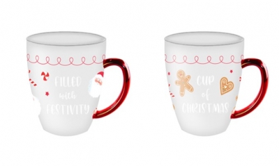 Christmas Festive Glass Quote Print Mug