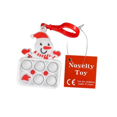 Bubble Popping Snowman Keyring